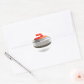 Rode Curlingsteen Wintersporten Ronde Sticker (Envelop)