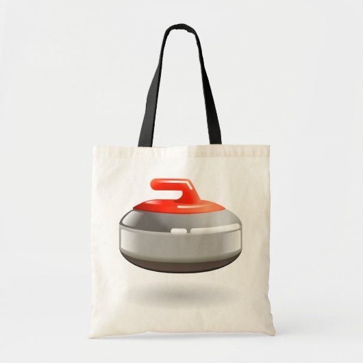 Rode Curlingsteen Wintersporten Tote Bag (Voorkant)