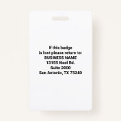 Rode Custom Employee Logo Foto ID Naam Badge (Achterkant)