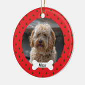 Rode Custom Pet Puppy Dog Foto Keramisch Ornament (Links)