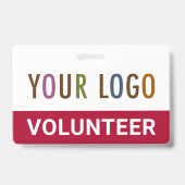 Rode Custom vrijwilligersbadge koord Event Team Lo Badge (Voorzijde)