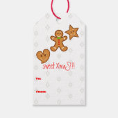 Rode Custom zoete XmaS Gingerbread Pals-Candy Cane Cadeaulabel (Voorkant)