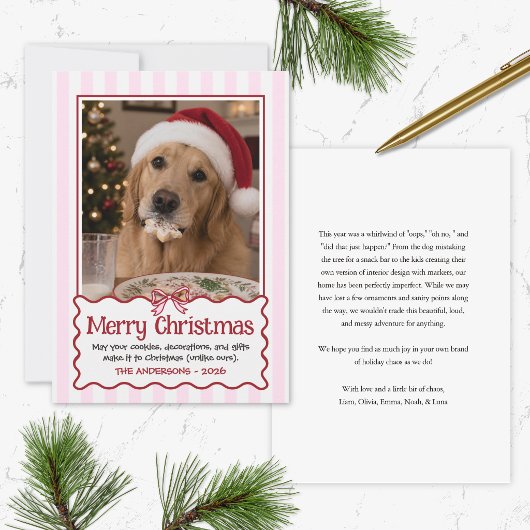 Rode Cute Hond Grappige Kerstkaart Huisdier Humor