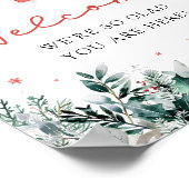 Rode Cute Kerstman Baby Kerstfeest Borrel Welkomst Poster (Hoek)