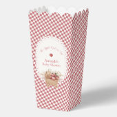 Rode Cute Rustieke Gingham Boho Appel Baby Shower Bedankdoosjes (Achterkant)