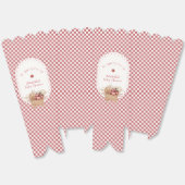 Rode Cute Rustieke Gingham Boho Appel Baby Shower Bedankdoosjes (Ongevouwen)