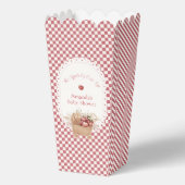 Rode Cute Rustieke Gingham Boho Appel Baby Shower Bedankdoosjes (Voorkant)