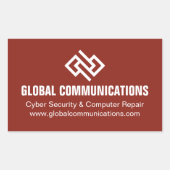 Rode Cyber Technologie Computerbedrijf Aangepast Rechthoekige Sticker (Voorkant)