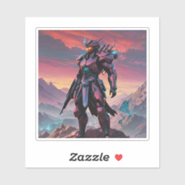 Rode Cyborg Ninja van het Noorden2 Sticker