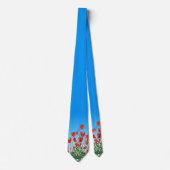 RODE CYCLAMENS, GROENE LEZEN IN BLUE SKY Floral Stropdas (Voorkant)