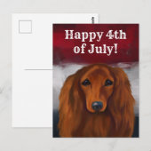 RODE DACHSHOND BRIEFKAART (Voorkant / Achterkant)