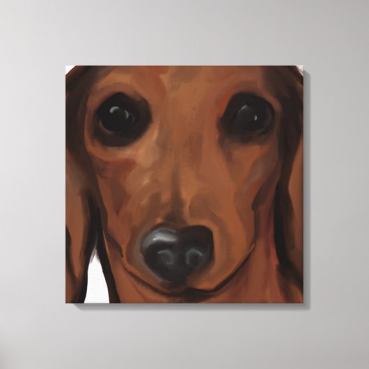 RODE DACHSHOND CANVAS AFDRUK (Voorkant)
