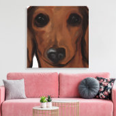 RODE DACHSHOND CANVAS AFDRUK (Insitu (Woonkamer))