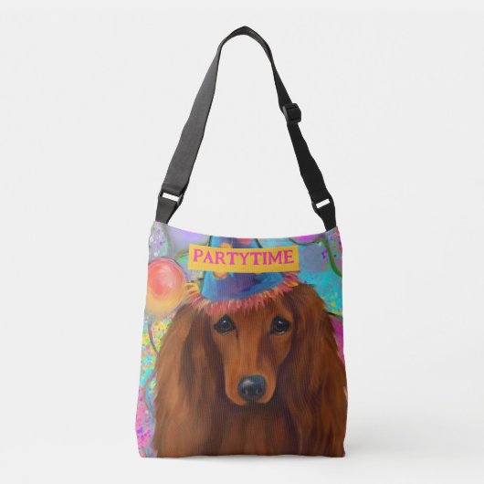 RODE DACHSHOND CROSSBODY TAS (Voorkant)