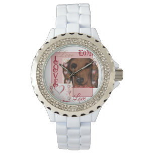 Rode Dachshond        Horloge