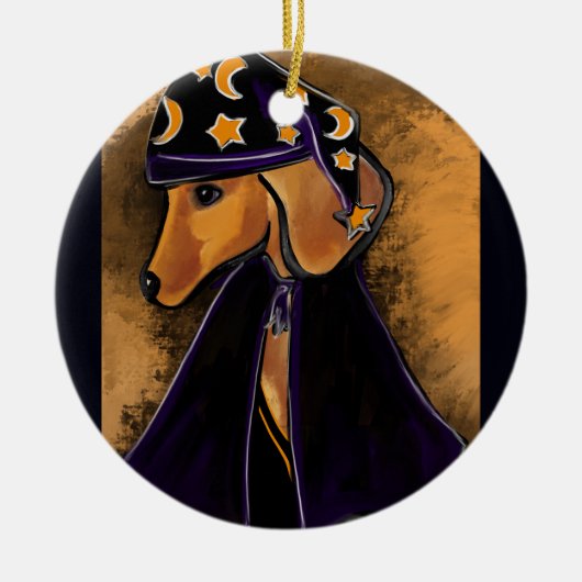 Rode dachshond    keramisch ornament (Voorkant)