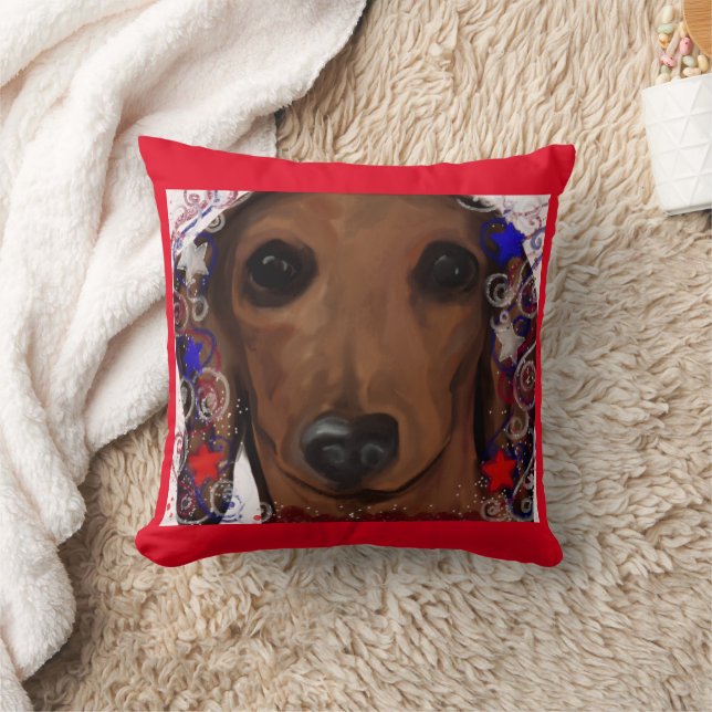 Rode Dachshond      Kussen (Deken)
