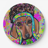 RODE DACHSHOND PAPIEREN BORDJE (Voorkant)