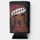 Rode Dachshond Seltzer Blikjeskoeler (Voorkant)