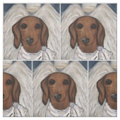 Rode Dachshond  Stof (Swatch)