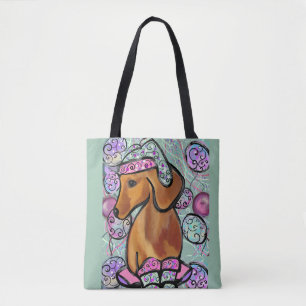 Rode Dachshond Tote Bag