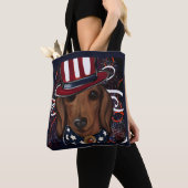 Rode Dachshond Tote Bag (Dichtbij)