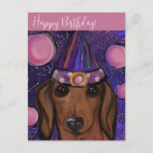Rode Dachshund Briefkaart (Voorkant)