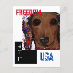 Rode Dachshund Briefkaart