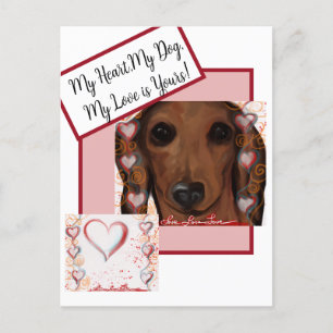 Rode Dachshund Briefkaart