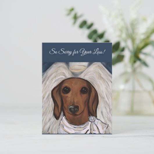 Rode Dachshund Briefkaart (Staand voorkant)
