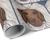 Rode Dachshund Cadeaupapier (Rol Hoek)