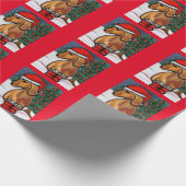 Rode Dachshund Cadeaupapier (Hoek)