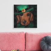 Rode Dachshund Canvas Print (Insitu (Woonkamer))