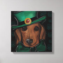 Rode Dachshund Canvas Print