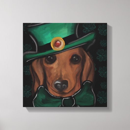 Rode Dachshund         Canvasprint Canvas Afdruk (Voorkant)