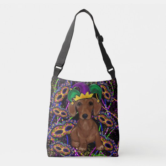 Rode Dachshund Crossbody Tas (Voorkant)