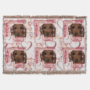 Rode Dachshund Deken