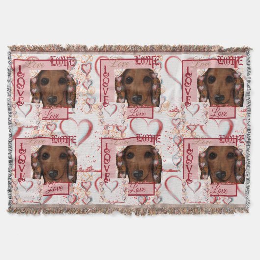 Rode Dachshund  Deken (Voorkant)
