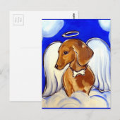 Rode Dachshund Engel Briefkaart (Voorkant / Achterkant)