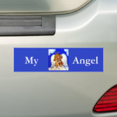 Rode Dachshund Engel Bumpersticker (Op auto)