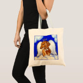 Rode Dachshund Engel Tote Bag (Voorkant (product))