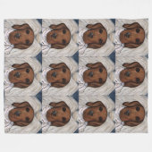 Rode Dachshund Fleece Deken (Voorkant (Horizontaal))