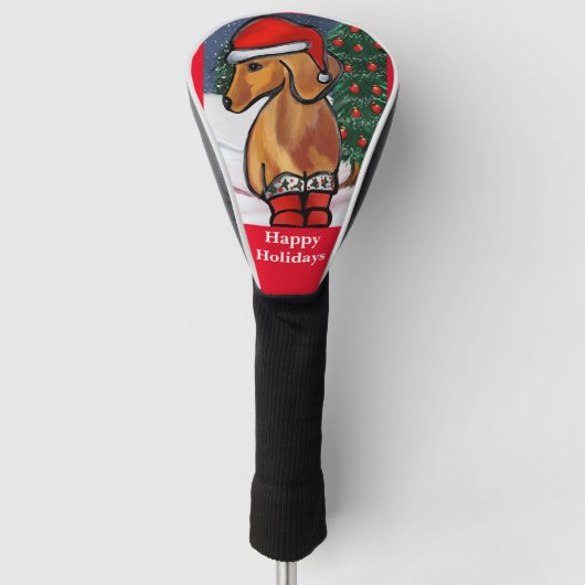 Rode Dachshund    Golfheadcover (Voorkant)