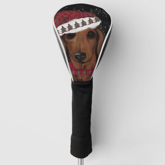 Rode Dachshund Golfheadcover (Voorkant)