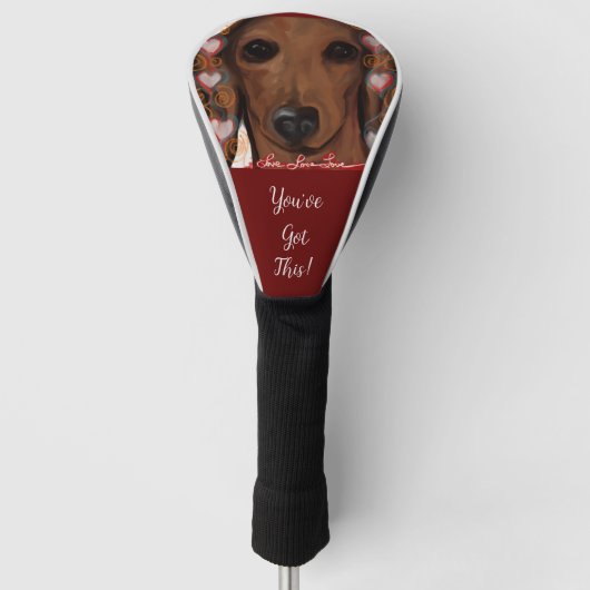 Rode Dachshund Golfheadcover (Voorkant)