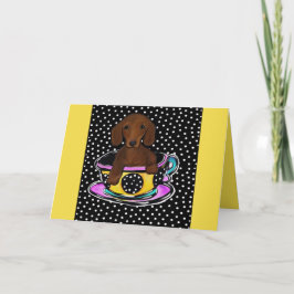 Rode Dachshund Kaart