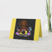 Rode Dachshund Kaart (Voorkant)