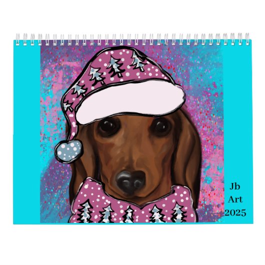 Rode Dachshund  Kalender (Achterkant)