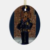 Rode Dachshund Keramisch Ornament (Rechts)