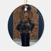 Rode Dachshund Keramisch Ornament (Links)